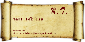 Mahl Tália névjegykártya
